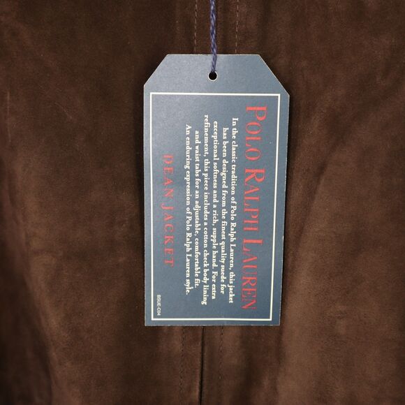 Vintage NWT Polo Ralph Lauren Men's Small Brown Suede Leather Bomber Jacket NEW - Picture 7 of 16